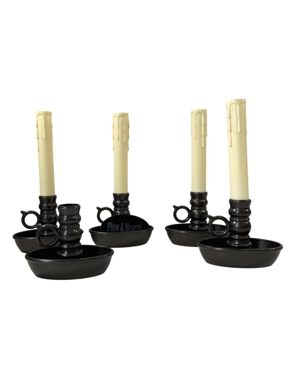 Plow & Hearth Taper Candle Lot Battery Operated LED Faux Flame Primitive Rustic